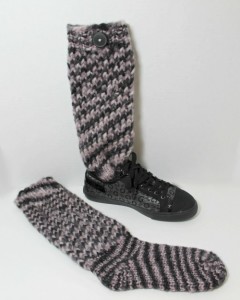 Loom knit sock boot