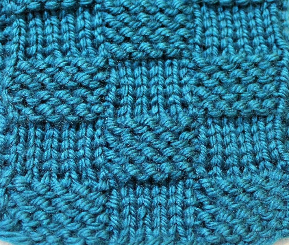 Garter Stitch Checks Nice Version of the Basketweave