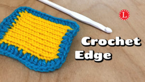 Crochet edge border - on loom knit fabric