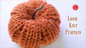 Loom knit tiny pumpkin