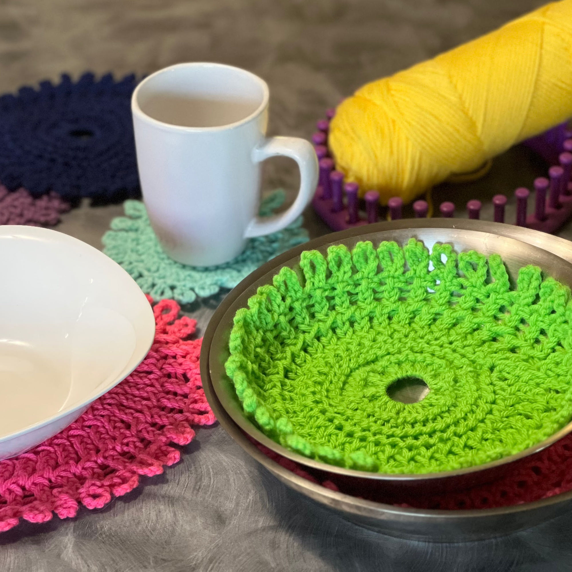Loom Knit Doily for Pot and Dish Protection 