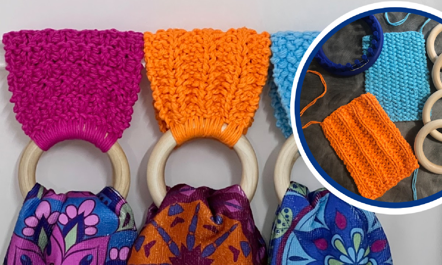 Loom Knit Kitchen Towel Holder - LoomaHat.com