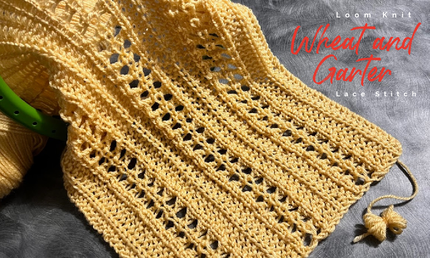 Loom knit stitch wheat and garter stitch copyright loomahat